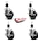 Service Caster 4'' Phenolic Swivel 1-3/8'' Expanding Stem Caster Set with Brake, 4PK SCC-EX20S414-PHS-TLB-138-4 - alternate 3
